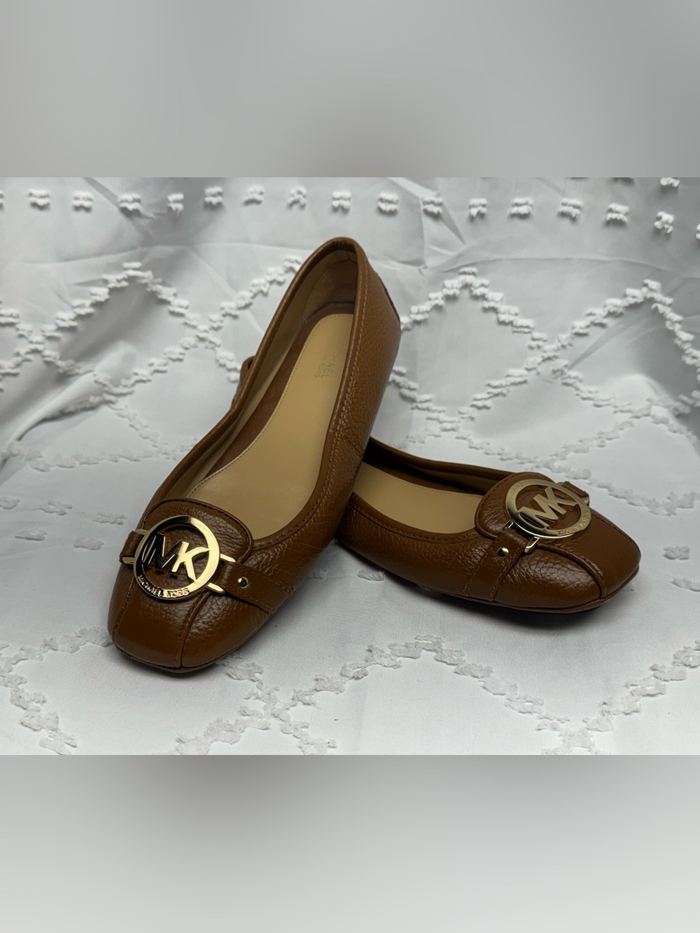 Michael Kors Fulton Luggage
Brown Leather MK Logo Ballet
Flats Size 7.5M